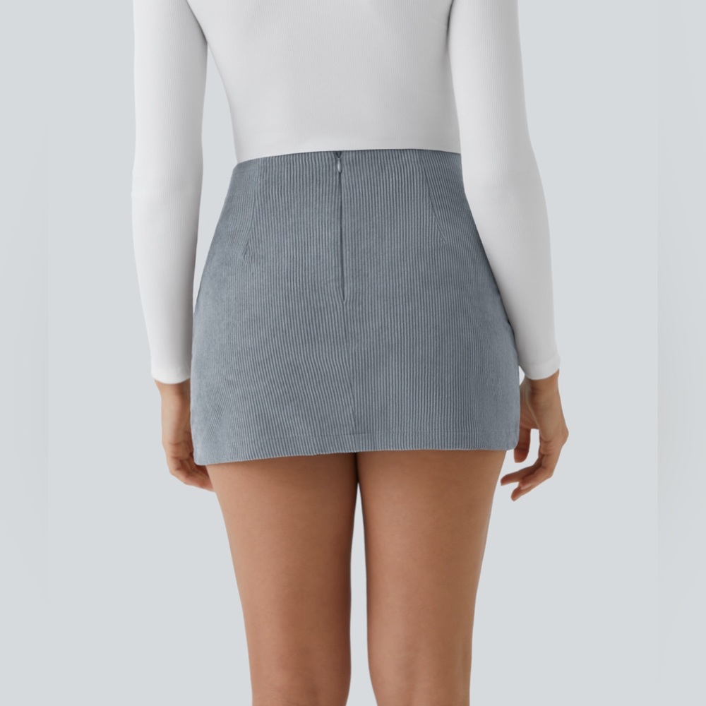 High Waisted 2-in-1 A Line Mini Corduroy Casual
Skirt Small - Picture 2 of 5